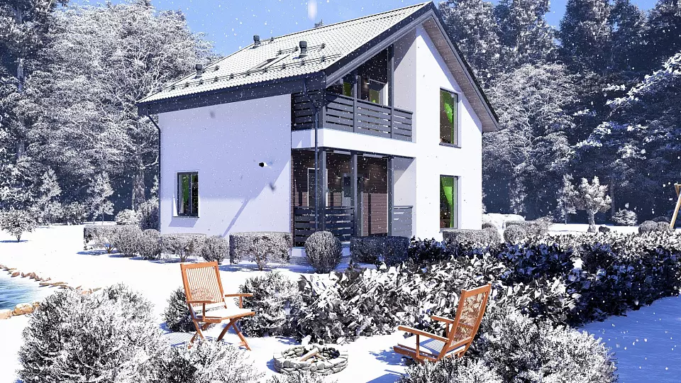 Изображение проекта двухэтажного коттеджа Прага PREFAB 127-2