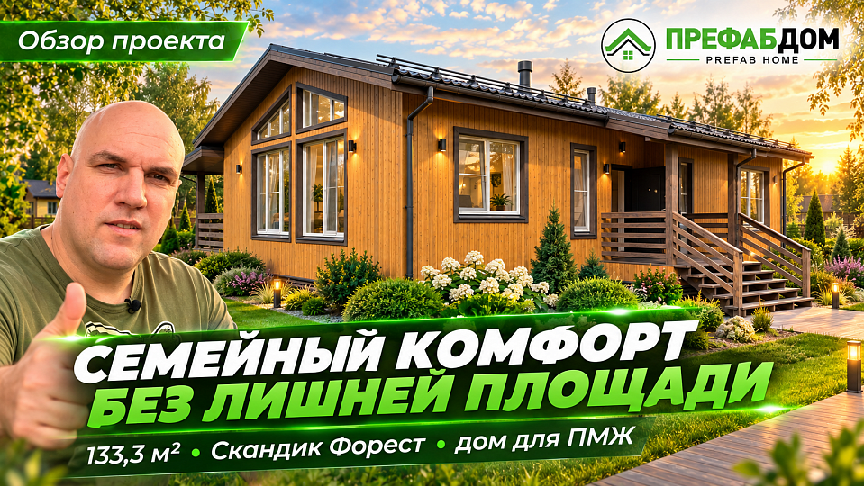 Что внутри одноэтажного дома 133 м²? Обзор готовой Валенсии К133-1
